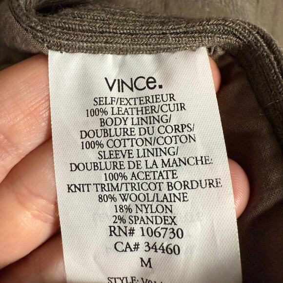 Vince Brown Genuine Leather Biker Moto Asymmetric Jacket Size Medium - Picture 12 of 14